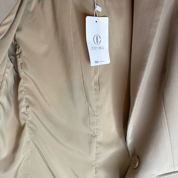 Tan casual work office blazer size xs - Picture 4 of 8